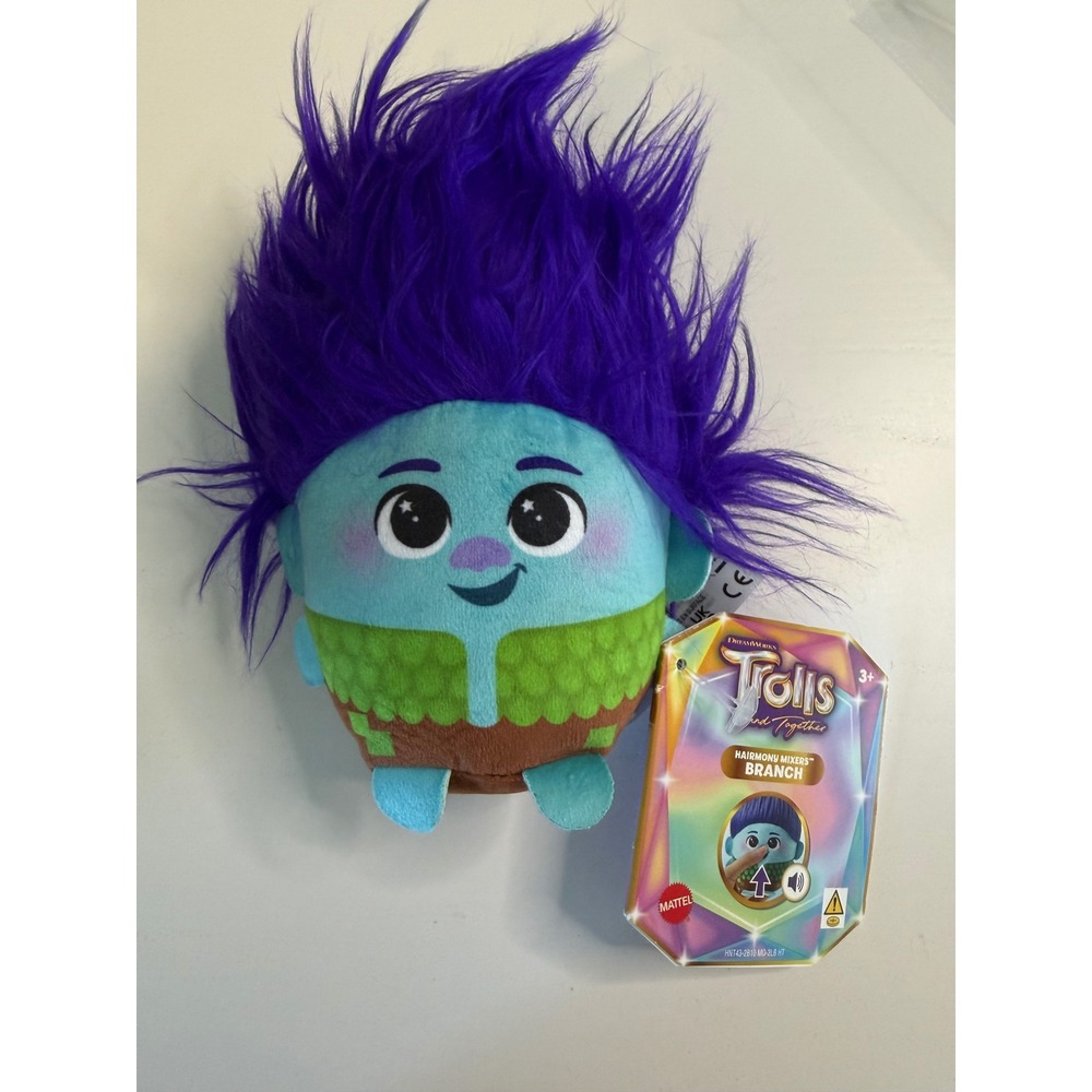 Mattel Trolls Band Together Hairmony Mixers Branch Plush Toy with Sound HNT43